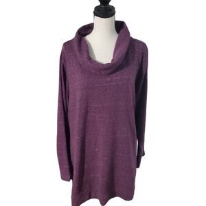 J. Jill Womens Purple Long Sleeve Tunic Top Size 3X Casual Comfortable Classic